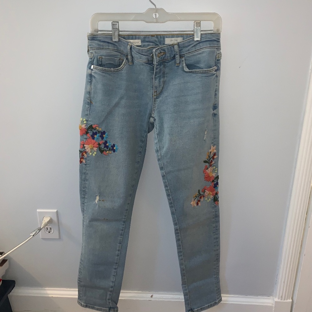 Anthropologie Embroidered Jeans